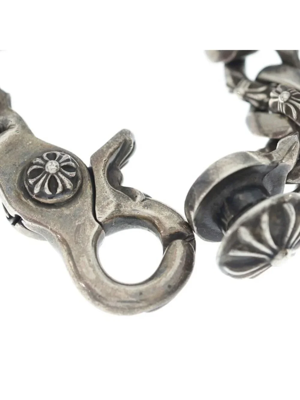 Chrome Hearts Fncy Chn Lnk Fancy Link Clip Bracelet 13 Links Silver